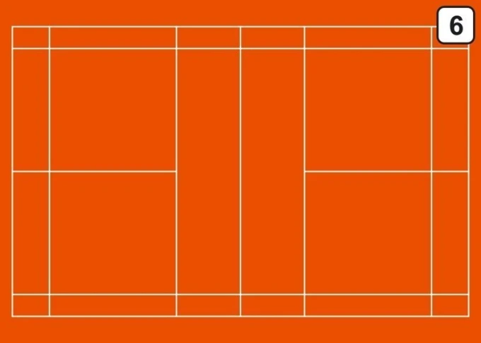 Tactical dry-erase coach board for badminton 181 - Simple grid divided into rectangles in color.