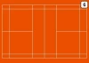 Tactical dry-erase coach board for badminton 181 - Simple grid divided into rectangles in color.