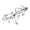 Sticker 03X 14 branch 1931 - Graphic design. Black branches with leaves on a white background.