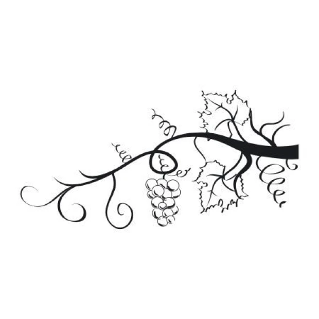 Sticker 03X 19 branch 1932 - Graphic design featuring a branch with leaves and a bunch of grapes.
