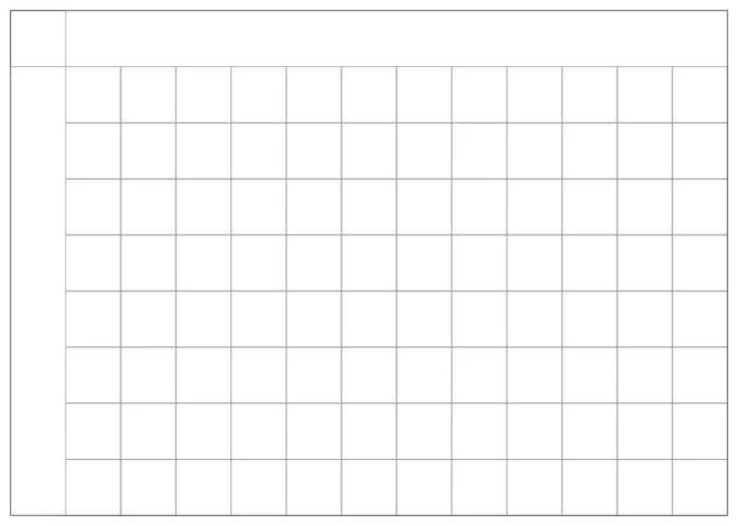 Magnetic whiteboard lean planner grid 001 - Simple grid with equal rectangles on a white background.