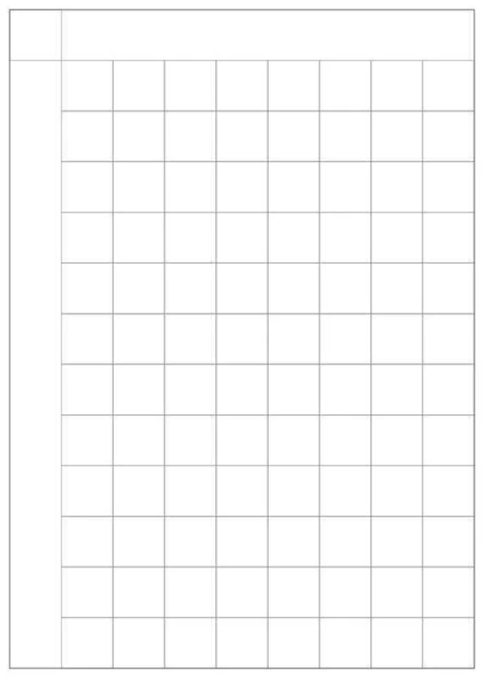 Magnetic whiteboard lean planner grid 002 - Simple grid with equal rectangles on a white background.