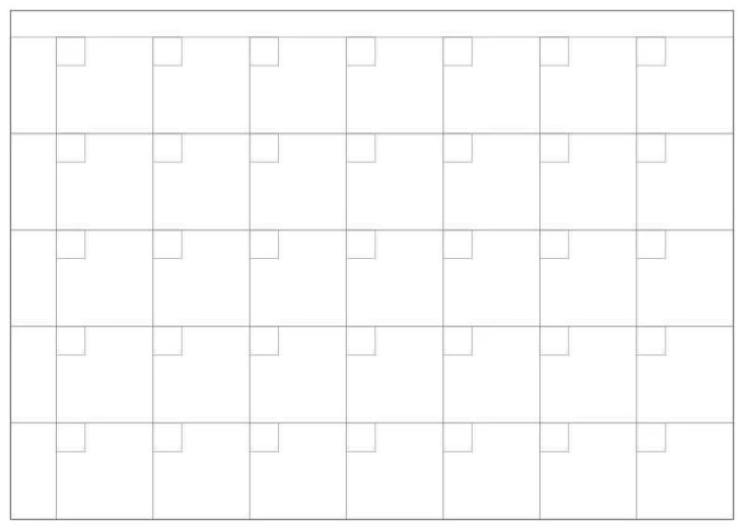 Magnetic dry-erase board lean planner grid 003 - Simple grid pattern with evenly spaced rectangles.