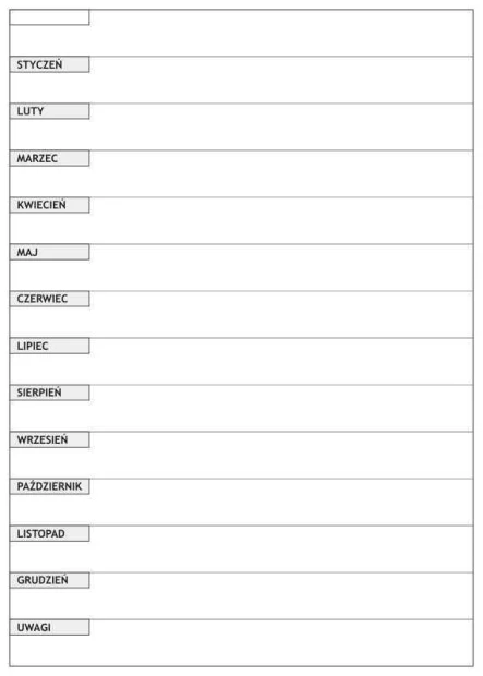 Magnetic dry-erase board lean planner 007 - Graphic design with a simple grid for months and space for notes.