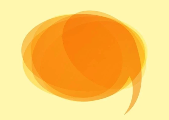 Dry-erase magnetic board in speech bubble shape, featuring an orange gradient design.