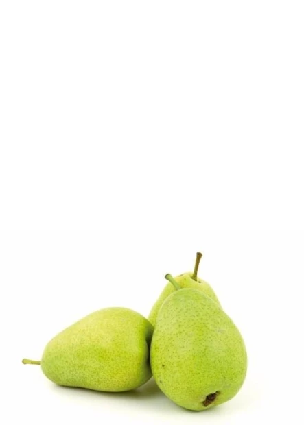Dry-erase board for the kitchen featuring three green pears on a white background.