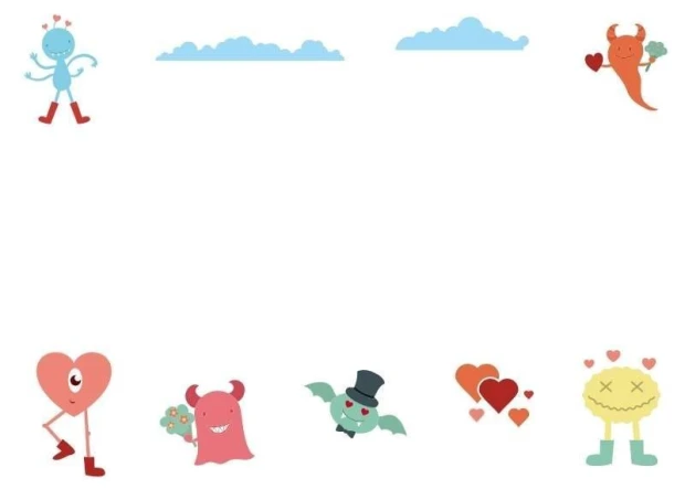 Magnetic dry-erase board for kids with monster design. Colorful characters on a white background.