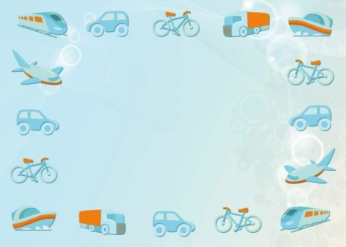 Magnetic dry-erase board for kids featuring various vehicles on a blue background.