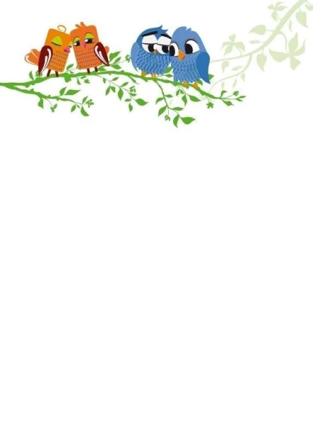 Magnetic dry-erase board for kids featuring an owl design with two colorful birds on a branch and green leaves.