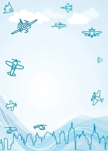 Magnetic dry-erase board for kids featuring blue airplanes and clouds design.