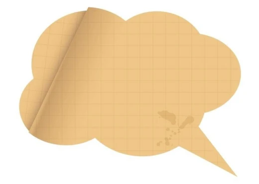 Magnetic whiteboard with paper speech bubble design. Cloud shape with slightly rounded edges.
