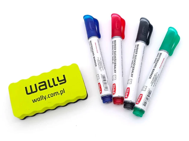 Toma 266 dry-erase marker set with sponge - graphic design. Four markers in black and blue colors.
