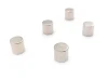 Set of 5 neodymium magnets in various sizes with a graphic design on a white background.