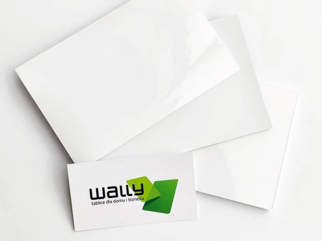 Set of dry-erase board samples - Graphic design. Three rectangular samples with a green logo.