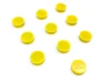 Round flat magnets 34x12.5mm, 10pcs in various colors - graphic design. Bright yellow magnets.