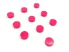 Magnets 34x12.5mm, 10pcs in various colors - Graphic design. Round magnets in vibrant pink, arranged in neat rows.