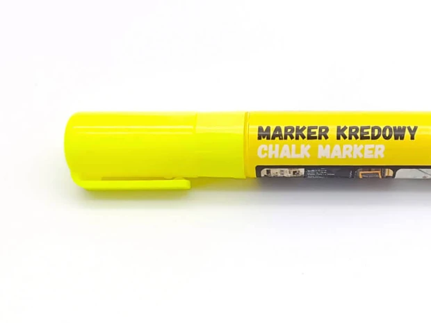 Toma TO291 chalk marker - 8x5mm - Graphic design. Yellow marker with black text and clip.