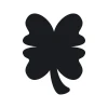 Chalk sticker clover 185 - Graphic design. Clover shape with rounded leaves and a long stem.