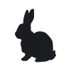 Chalk sticker of a rabbit 189 - Graphic design. Rabbit in black silhouette with prominent ears and rounded body.