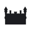 Chalk sticker castle 200 - Graphic design featuring a castle with two towers and walls.