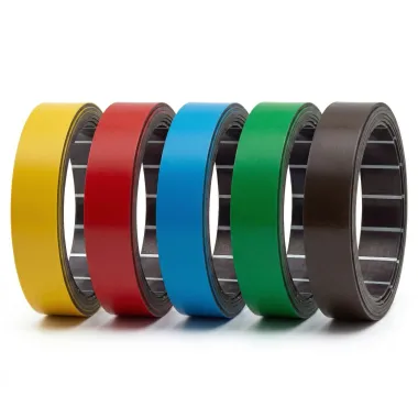 Magnetic tape 15mmx1m - Graphic design. Four tapes in gray, blue, green, and red colors.