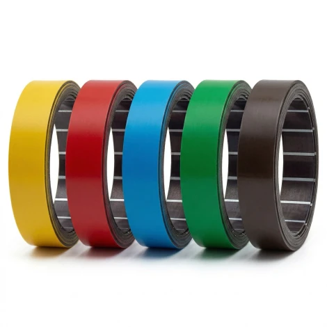 Magnetic tape 15mmx1m - Graphic design. Four tapes in gray, blue, green, and red colors.