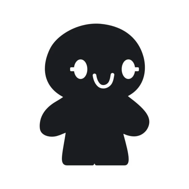 Chalkboard cookie sticker 205 - Graphic design featuring a character with round eyes and a smile.