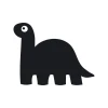 Chalk sticker dinosaur 201 - Graphic design featuring a black silhouette of a dinosaur with a large head.