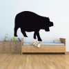 Chalk sticker of a hippo - Ideal for a child\'s room with light walls, wooden furniture, and a plank floor.