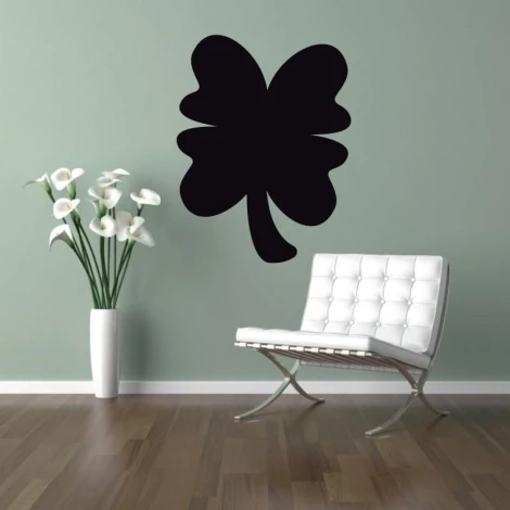 Chalk sticker clover 185 - Room decor with light walls, wooden floor, and modern furniture.