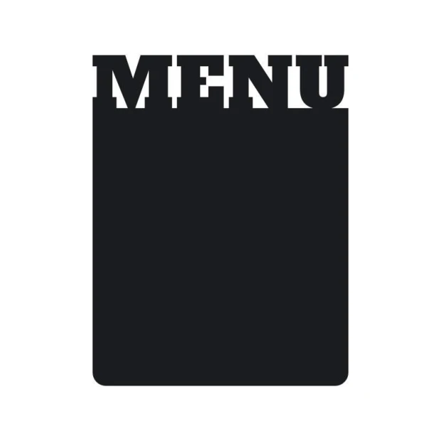 Chalkboard menu sticker 202 - Graphic design. Simple rectangular shape with MENU text at the top.