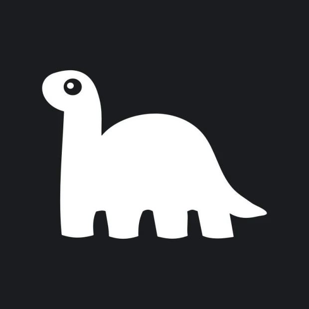 Dinosaur dry-erase board 201 - Features a white dinosaur on a black background.