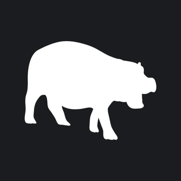 Hippo dry-erase board 180 - Features a white hippo silhouette on a black background.