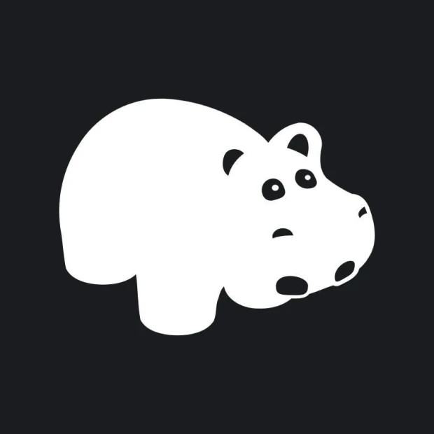 Hippo-shaped white dry-erase board 213 - Graphic design on a black background.