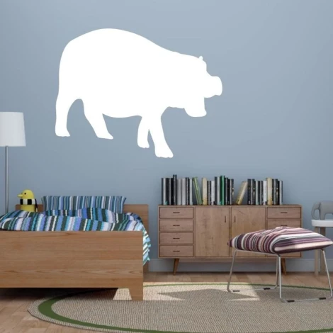 Hippo dry-erase board 180 - Bedroom setup with light-colored walls and wooden furniture.