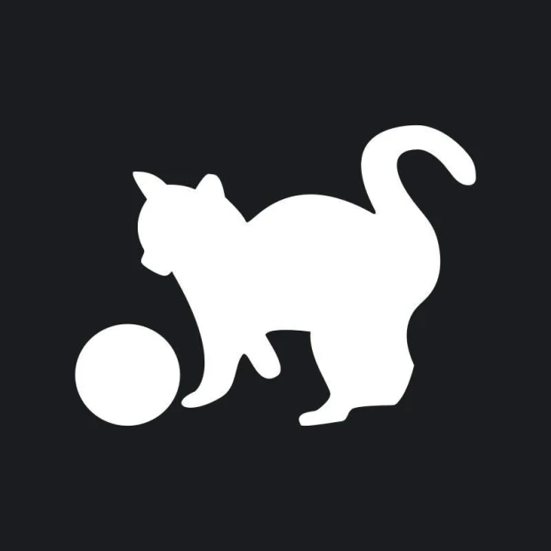 Dry-erase board cat 183 - Graphic design featuring a cat playing with a ball.