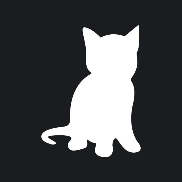 White cat silhouette on a black background, dry-erase board design.