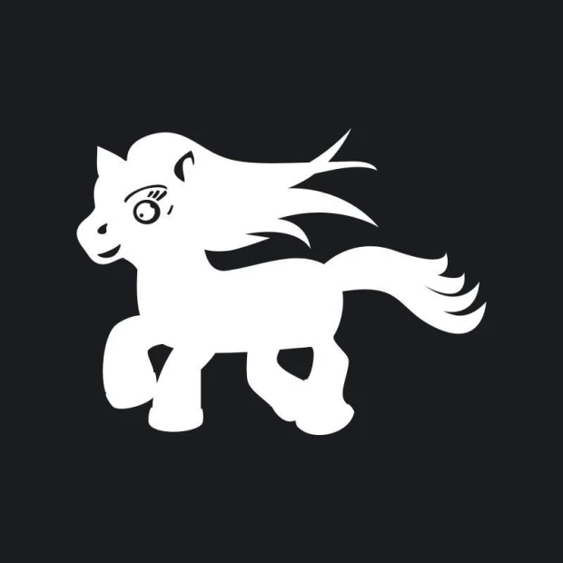 Dry-erase board horse 199 - Graphic design featuring a horse with a flowing mane in motion.