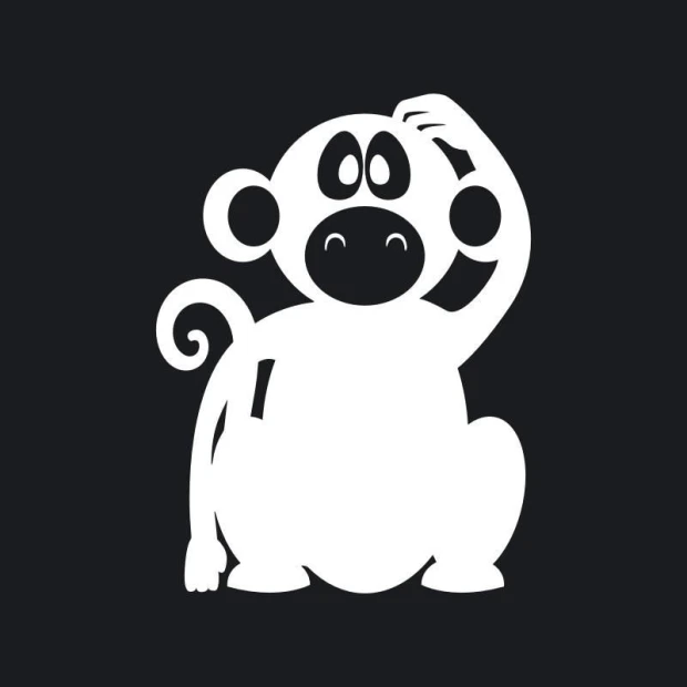 White monkey dry-erase board 195 - Features a graphic of a monkey with large eyes and a playful design.