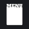 Menu dry-erase board 202 - Graphic design. Simple shape with MENU text at the top. White surface.