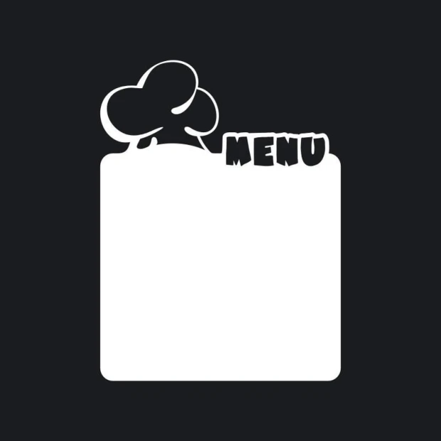 Menu dry-erase board 204 - Cloud-shaped design with MENU text at the top.