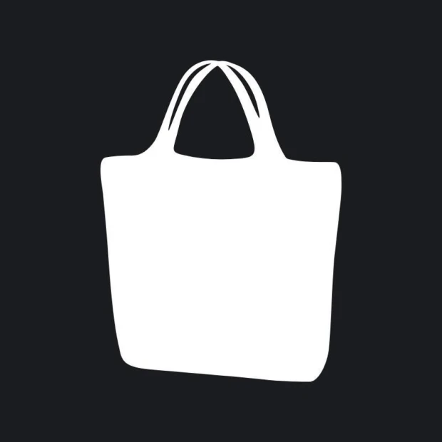 Dry-erase board bag 206 - Graphic design. Bag shape with two handles on a dark background.