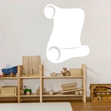 Dry-erase board roll 184 - Styled in a child\'s room with light-colored walls and wooden furniture with toys.