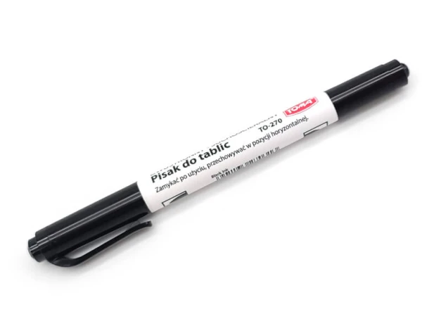 Double-sided dry-erase marker in various colors Toma TO-270 - Graphic design. Marker with label on a white background.