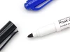 Double-sided dry-erase marker in various colors by Toma TO-270 - Graphic design. Visible tips in black and blue.