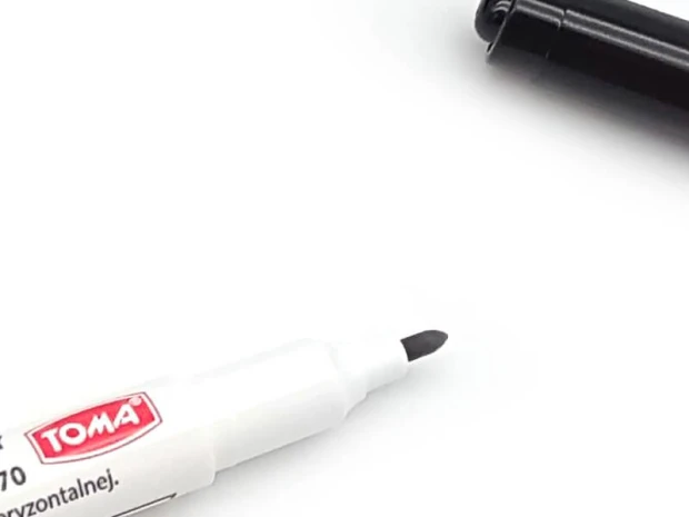 Double-sided dry-erase marker in various colors, Toma TO-270 - graphic design, visible marker with a round tip and black.
