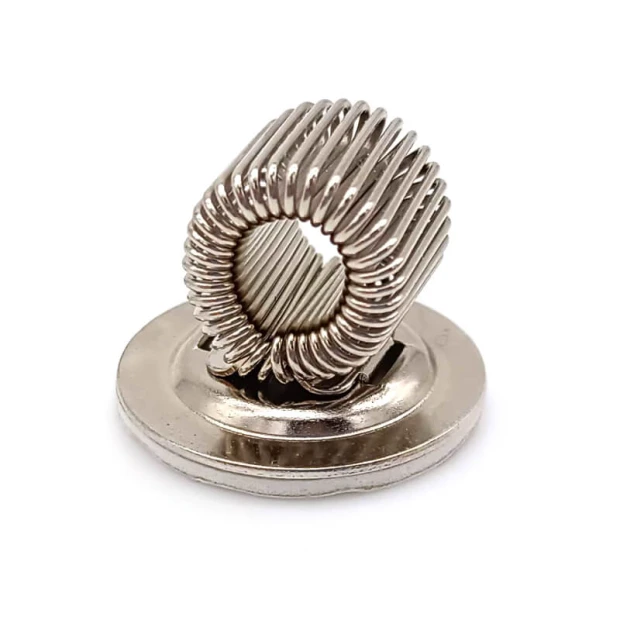 Metal adhesive holder for marker/pen - Graphic design. Features a round base and spring construction.