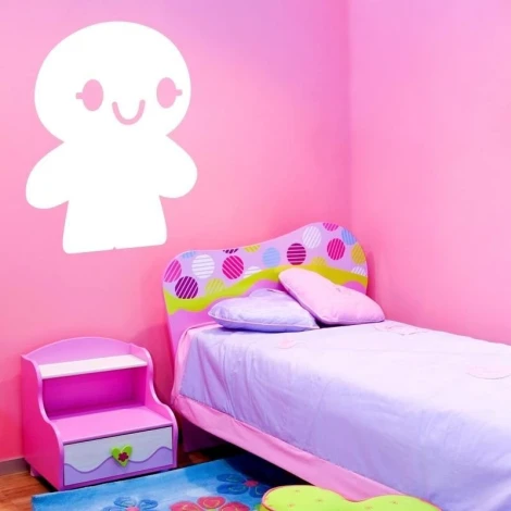Cookie man dry-erase board 205 - Decor in a child\'s room. Pink walls, furniture.
