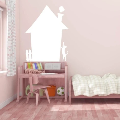 Dry-erase board house 214 - Decorated in a children\'s room with light pink walls.