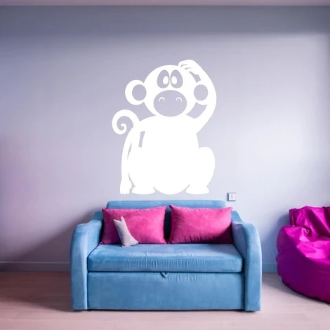 Dry-erase board monkey 195 - Styled in a bright living room with light walls and a blue sofa.